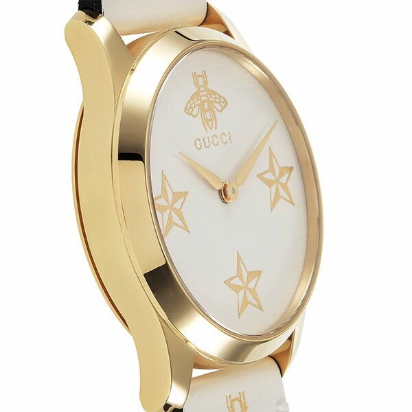 Gucci G Timeless White DIal White Leather Strap Watch For Women - YA1264096 Watches Gucci   