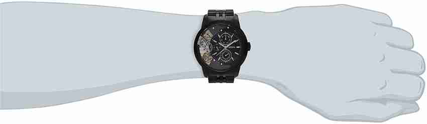 Fossil Townsman Mechanical Black Dial Black Steel Strap Watch for Men -  ME1136 Watches Fossil   