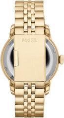 Fossil Skeleton Chronograph Gold Dial Gold Steel Strap Watch for Men -  ME1137 Watches Fossil   