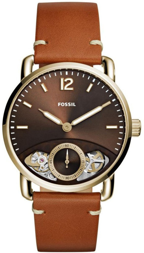 Fossil The Commuter Twist Black Dial Brown Leather Strap Watch for Men -  ME1166 Watches Fossil   