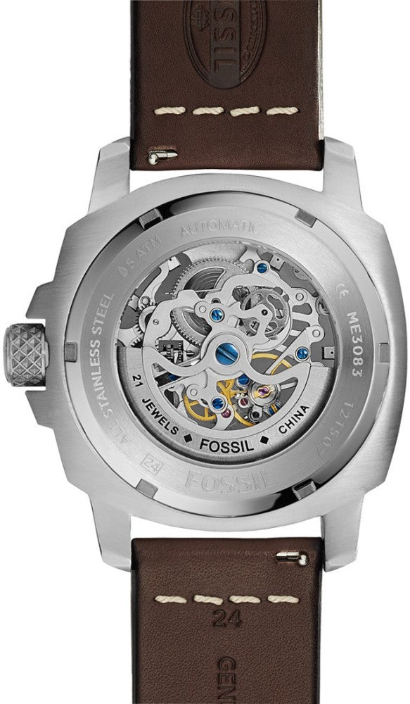 Fossil Modern Machine Automatic Skeleton White Dial Brown Leather Strap Watch for Women - ME3083 Watches Fossil   