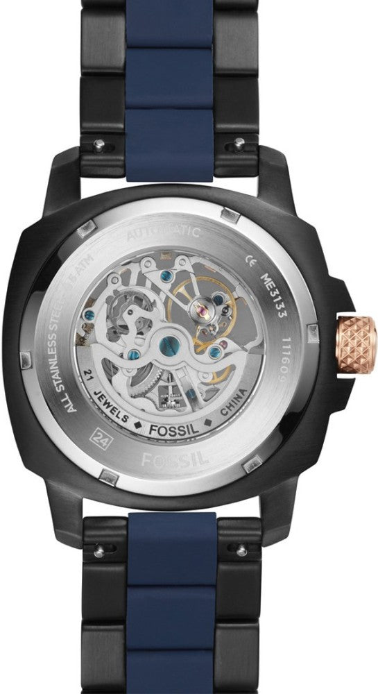 Fossil Modern Machine Automatic Skeleton Blue Dial Two Tone Steel Strap Watch for Men - ME3133 Watches Fossil   