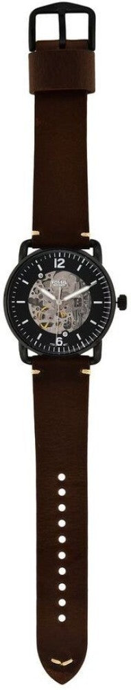 Fossil Commuter Automatic Black Dial Brown Leather Strap Watch for Men - ME3158 Watches Fossil   