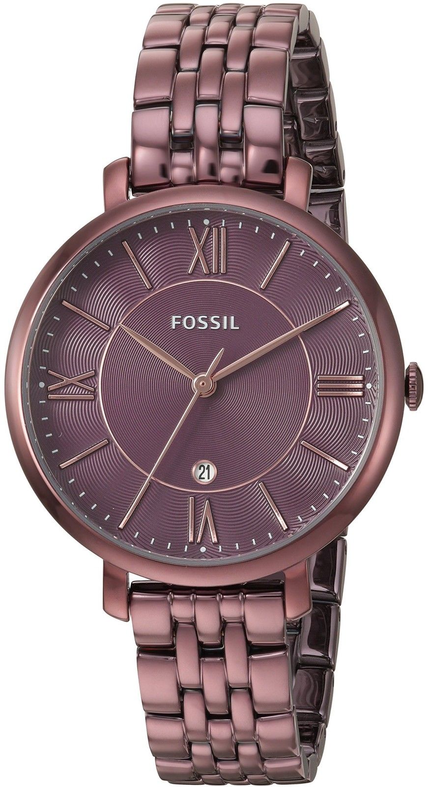 Fossil Jacqueline Brown Dial Brown Steel Strap Watch for Women - ES4100 Watches Fossil   