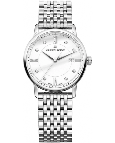 Maurice Lacroix Eliros Date White Dial Silver Steel Strap Watch for Women - EL1094-SS002-150-1 Watches Maurice Lacroix   