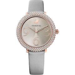 Swarovski Crystal Frost Grey Dial Grey Leather Strap Watch for Women - 5484067 Watches Swarovski   