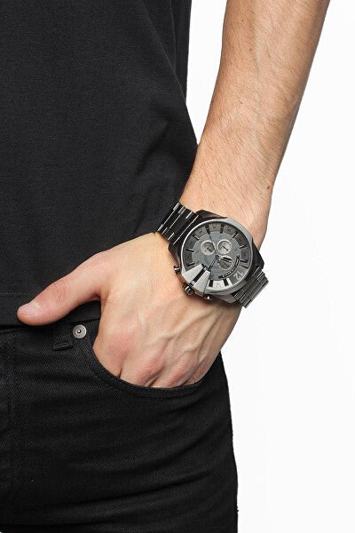 Diesel Mega Chief Chronograph Grey Dial Gunmetal Men's Watch - DZ4282 Watches Diesel   