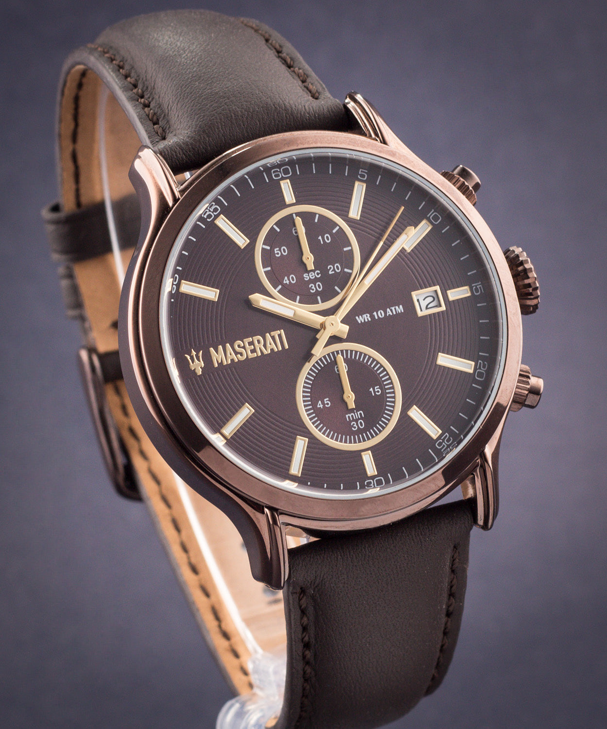 Maserati Epoca Chronograph Brown Dial Brown Leather Watch For Men - R8871618006 Watches Maserati   