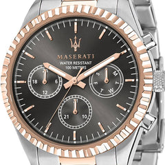 Maserati Competizione Analog Black Dial Two Tone Stainless Steel Strap Watch For Men - R8853100020 Watches Maserati   