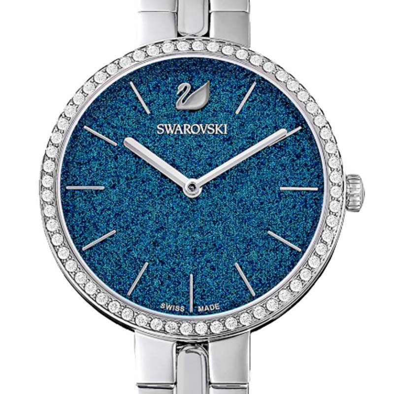 Swarovski Cosmopolitan Blue Dial Silver Steel Strap Watch for Women - 5517790 Watches Swarovski   