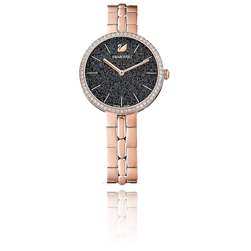 Swarovski Cosmopolitan Black Dial Rose Gold Steel Strap Watch for Women - 5517797 Watches Swarovski   