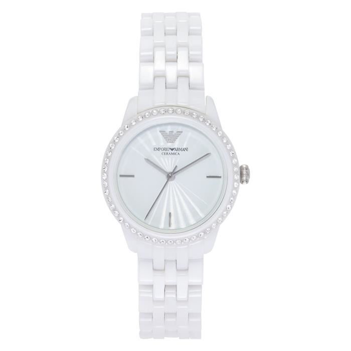 Emporio Armani Ceramic White Dial White Ceramic Bracelet Watch For Women - AR1477 Watches Emporio Armani   