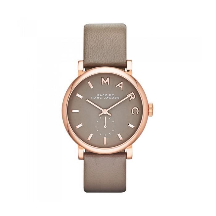 Marc Jacobs Baker Grey Dial Grey Leather Strap Watch for Women - MBM1266 Watches Marc Jacobs   