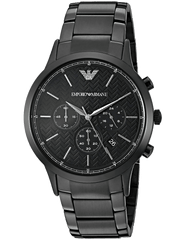 Emporio Armani Dress Chronograph Quartz Black Dial Black Stainless Steel Strap Watch For Men - AR2485 Watches Emporio Armani   