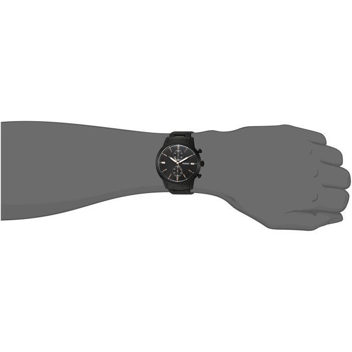 Fossil Townsman Chronograph Black Dial Black Steel Strap Watch for Men - FS5379 Watches Fossil   