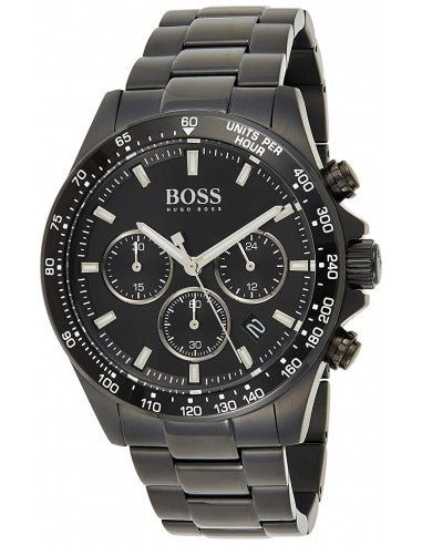 Hugo Boss Ikon Chronograph Black Dial Black Steel Strap Watch for Men - 1512961 Watches Hugo Boss   