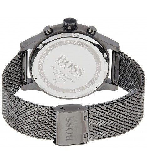 Hugo Boss Jet Blue Dial Gunmetal Mesh Bracelet Watch for Men  - 1513677 Watches Hugo Boss   