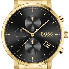 Hugo Boss Integrity Chronograph Grey Dial Gold Steel Strap Watch for Men - 1513781 Watches Hugo Boss   