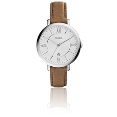 Fossil Jacqueline White Dial Brown Leather Strap Watch for Women - ES3708 Watches Fossil   