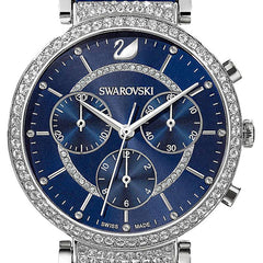 Swarovski Passage Chrono Crystal Blue Dial Blue Leather Strap Watch for Women - 5580342 Watches Swarovski   