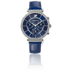 Swarovski Passage Chrono Crystal Blue Dial Blue Leather Strap Watch for Women - 5580342 Watches Swarovski   