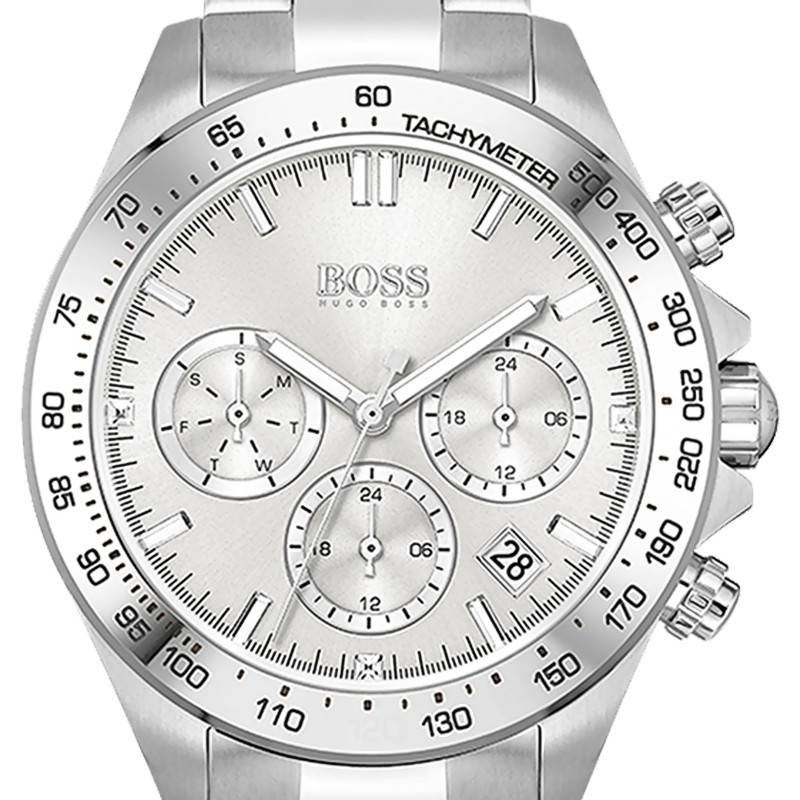 Hugo Boss Novia Chronograph Silver Dial Silver Steel Strap Watch for Women - 1502616 Watches Hugo Boss   