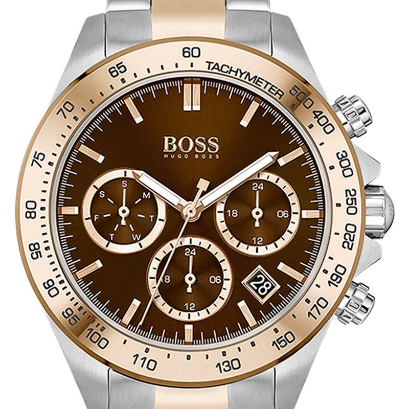 Hugo Boss Novia Brown Dial Two Tone Steel Strap Watch for Women - 1502617 Watches Hugo Boss   