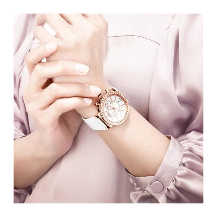 Swarovski Citra Sphere Chrono White Dial White Leather Strap Watch for Women - 5080602 Watches Swarovski   