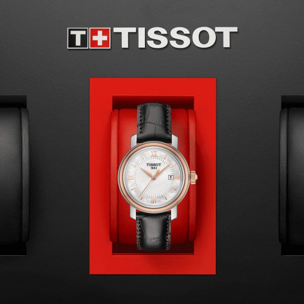 Tissot Bridgeport Lady Silver Dial Brown Leather Strap Watch For Women - T097.010.26.118.00 Watches Tissot   