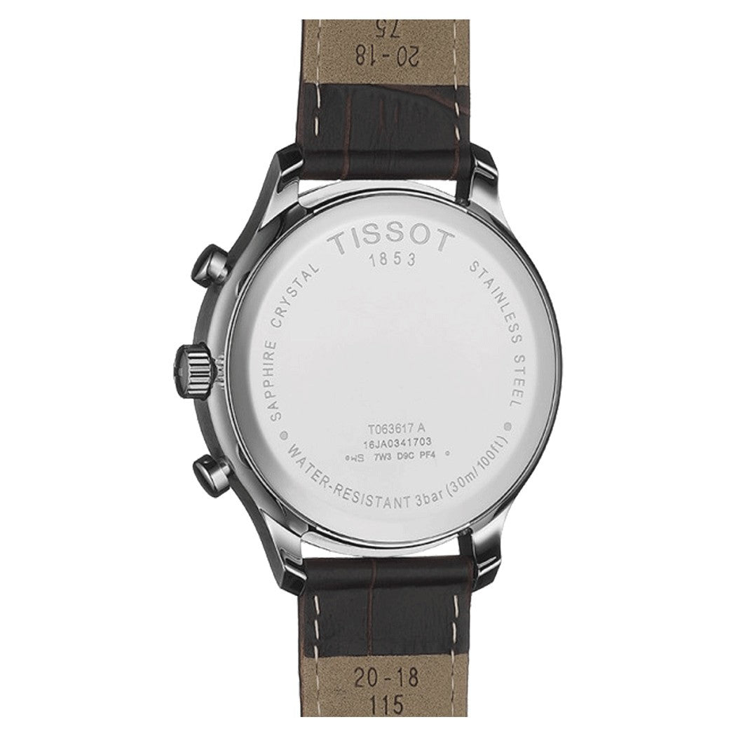 Tissot T Classic Tradition Chronograph White Dial Brown Leather Strap Watch For Men - T063.617.16.037.00 Watches Tissot   