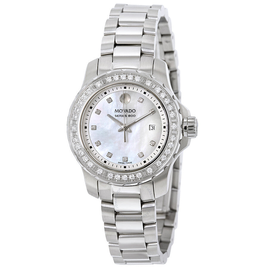 Movado Series 800 29mm Mother of Pearl Dial Diamond Watch For Women - 2600120 Watches Movado   