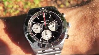 Breitling Chronomat B01 42mm Black Dial Silver Steel Strap Watch for Men - AB0134101B1A1 Watches Breitling   