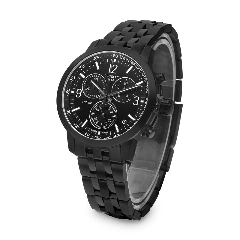 Tissot PRC 200 Chronograph Black Dial Black Stainless Steel Watch For Men - T114.417.33.057.00 Watches Tissot   