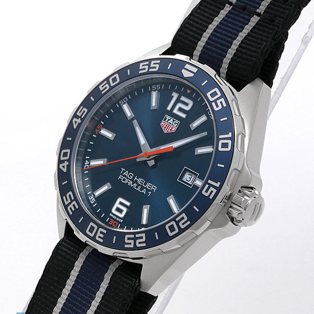 Tag Heuer Formula 1 Quartz 43mm Blue Dial Two Tone NATO Strap Watch for Men - WAZ1010.FC8197 Watches Tag Heuer   