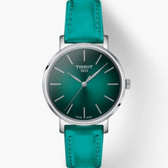 Tissot Everytime Lady Turquoise Dial Leather Strap Watch for Women - T143.210.17.091.00 Watches Tissot   