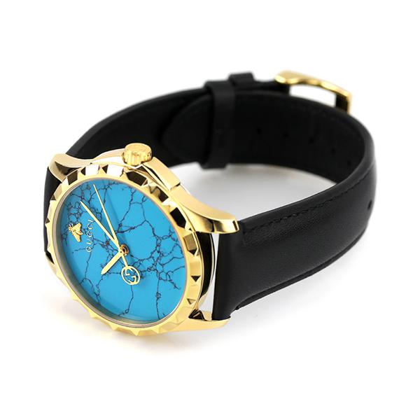 Gucci G Timeless Turquoise Blue Dial Black Leather Strap Watch For Men - YA126462 Watches Gucci   