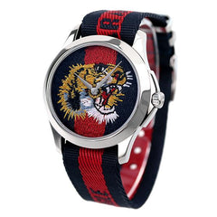 Gucci G Timless Le Marche Des Merveilles Blue & Red Dial Blue & Red Nylon Strap Unisex Watch  - YA126495 Watches Gucci   