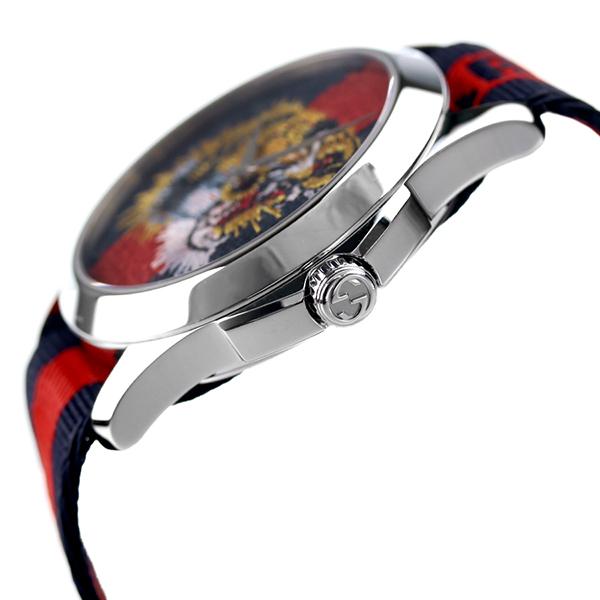 Gucci G Timless Le Marche Des Merveilles Blue & Red Dial Blue & Red Nylon Strap Unisex Watch  - YA126495 Watches Gucci   
