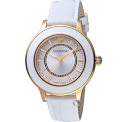 Swarovski Octea Lux White Dial White Leather Strap Watch for Women - 5414416 Watches Swarovski   