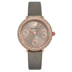 Swarovski Crystal Frost Grey Dial Grey Leather Strap Watch for Women - 5484067 Watches Swarovski   