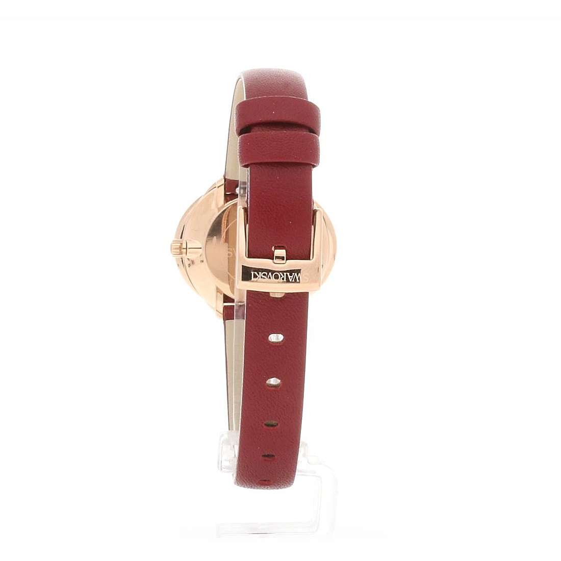 Swarovski Crystal Flower Red Dial Red Leather Strap Watch for Women - 5552780 Watches Swarovski   