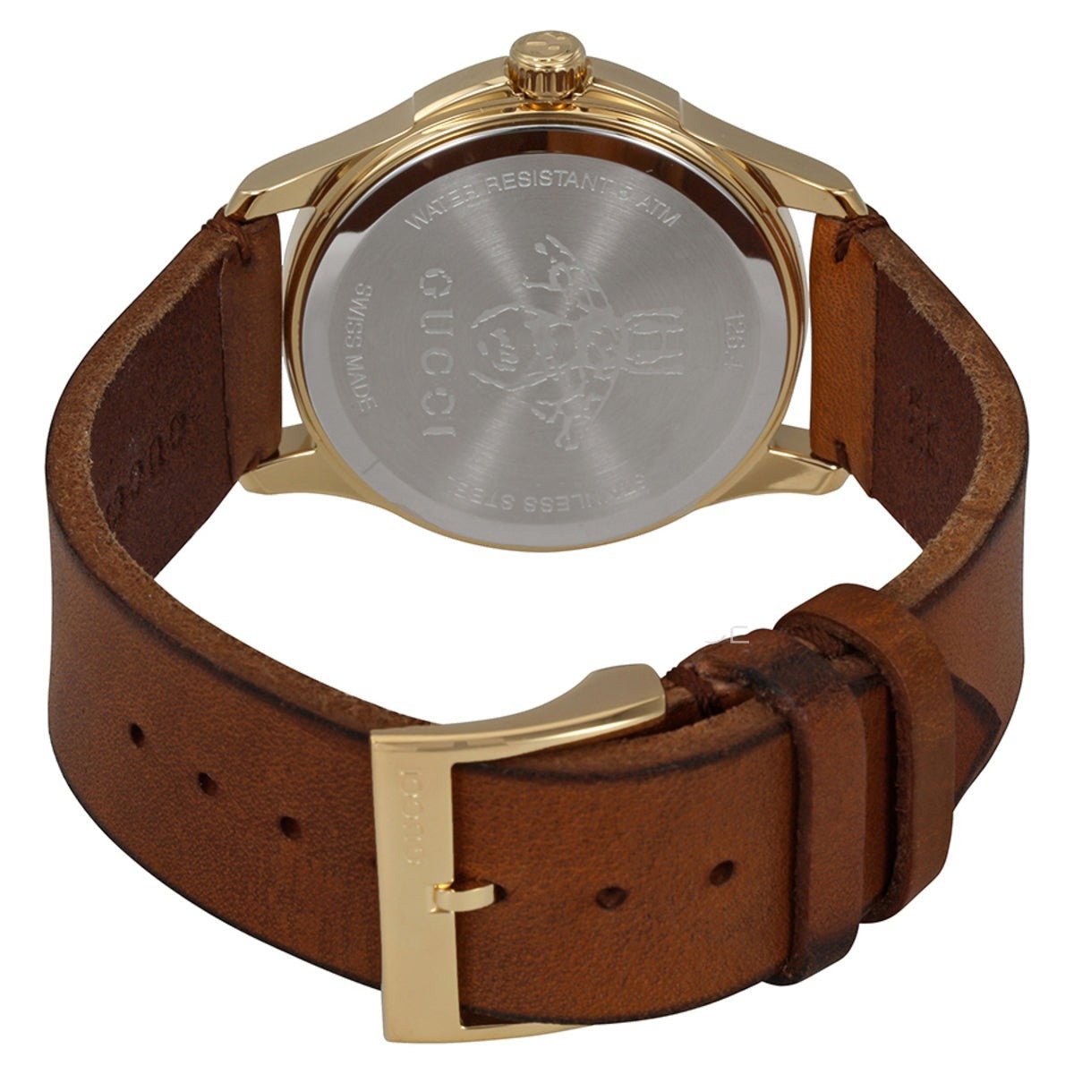 Gucci Le Marche Des Merveilles Green and Red Dial Brown Leather Strap Unisex Watch - YA1264012 Watches Gucci   