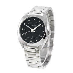 Gucci GG2570 Diamonds Black Dial Silver Steel Strap Watch For Women - YA142404 Watches Gucci   