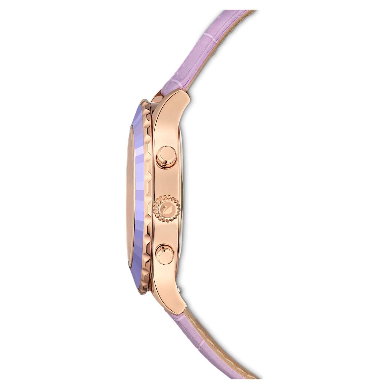 Swarovski Octea Lux Chrono Purple Dial Purple Leather Strap Watch for Women - 5632263 Watches Swarovski   