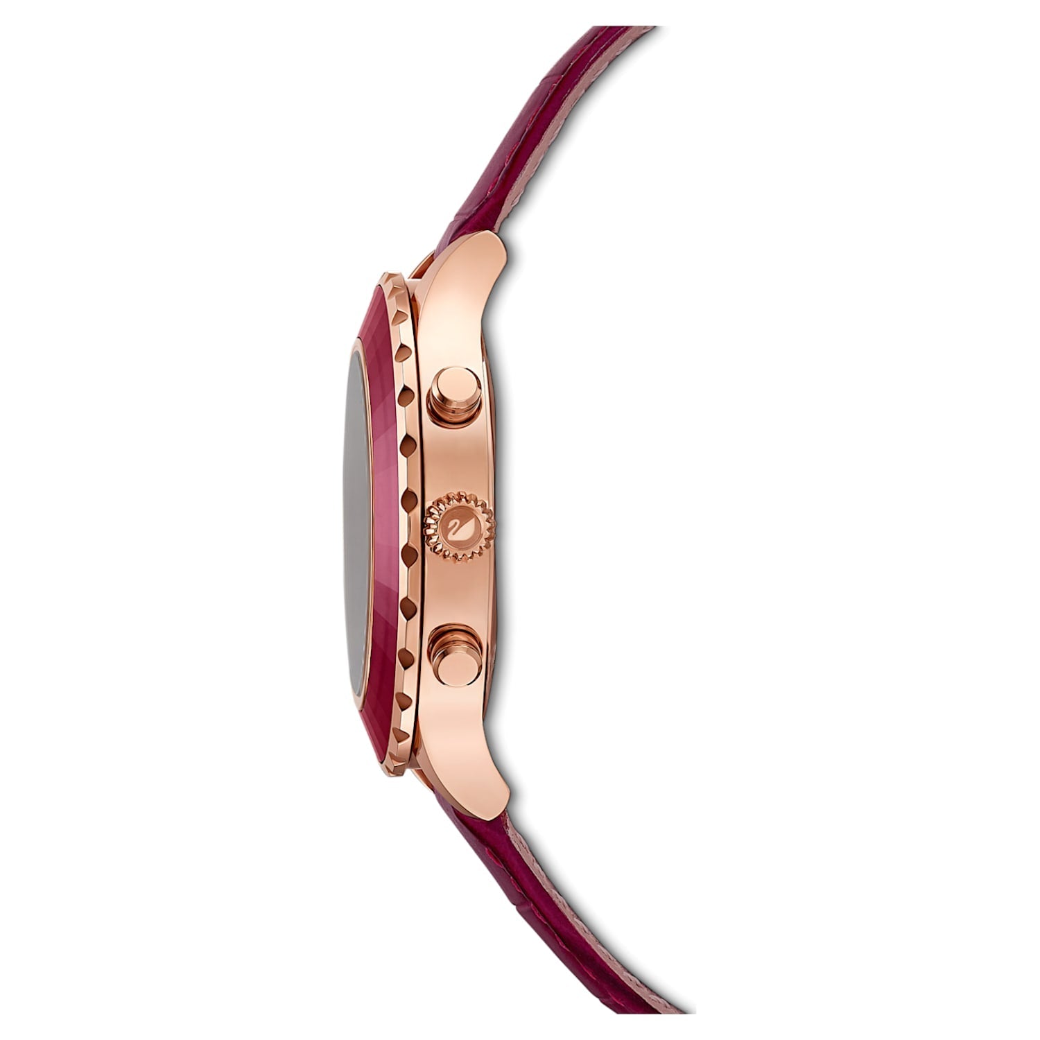 Swarovski Octea Lux Chrono Red Dial Red Leather Strap Watch for Women - 5547642 Watches Swarovski   