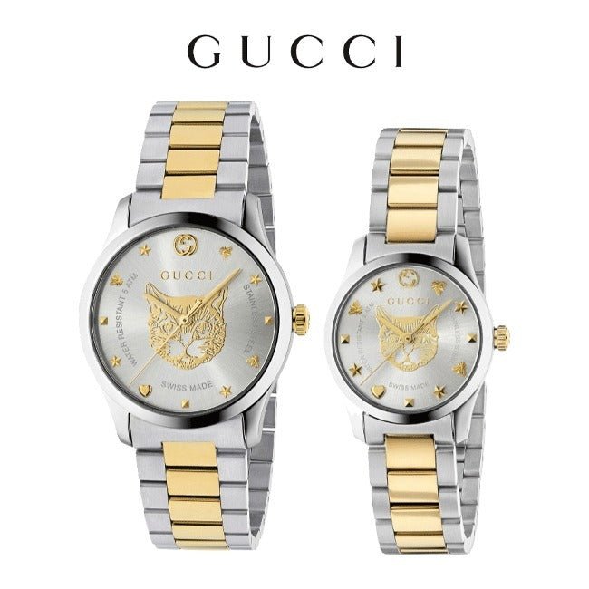 Gucci G Timeless Silver Dial Two Tone Steel Strap Watch For Women - YA1264074 Watches Gucci   