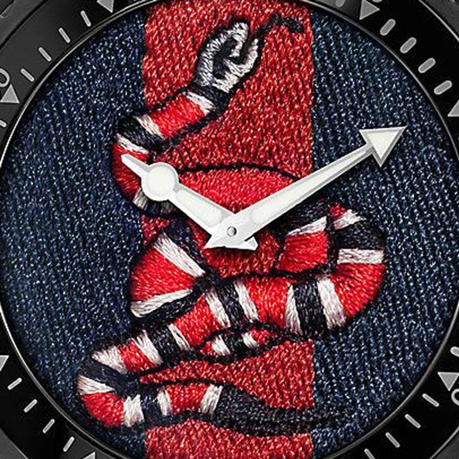 Gucci Dive Blue & Red Dial Blue & Red Nylon Strap Watch For Men - YA136214 Watches Gucci   