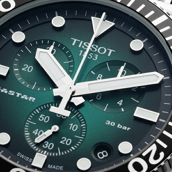 Tissot Seaster 1000 Chronograph Green Dial Silver Mesh Bracelet Watch For Men - T120.417.11.091.00 Watches Tissot   