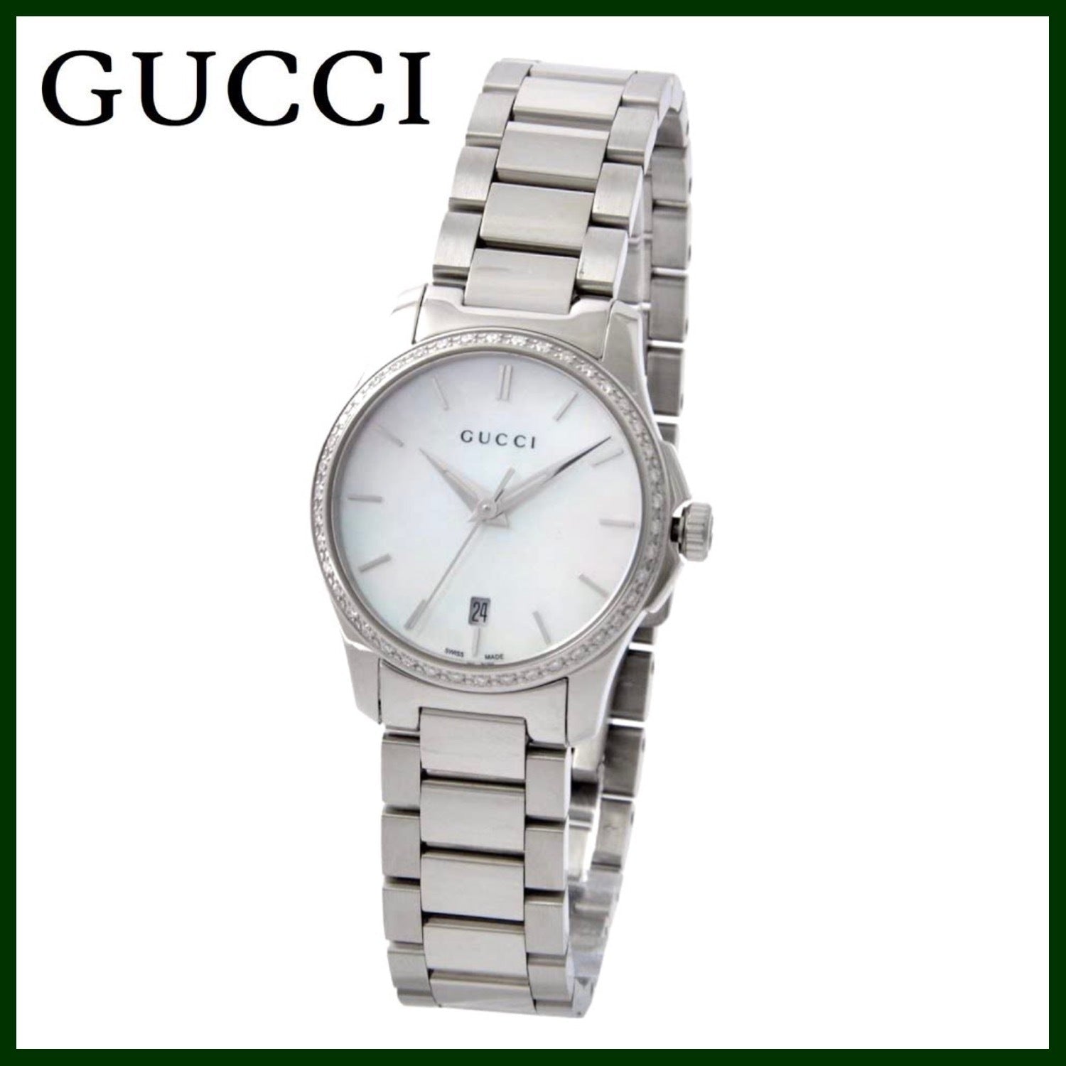 Gucci G Timeless Mother of Pearl Dial Silver Steel Strap Watch For Women - YA126543 Watches Gucci   