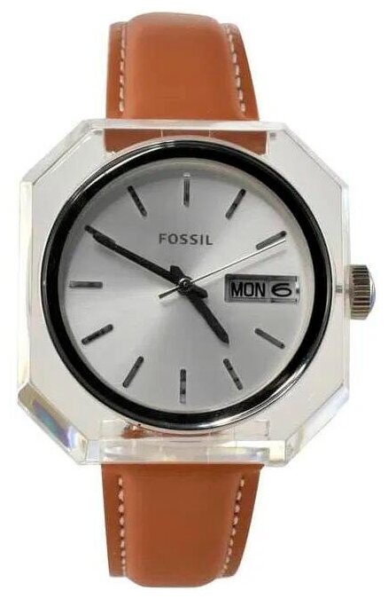 Fossil Candy White Dial Brown Leather Strap Watch for Women - ES3538 Watches Fossil   